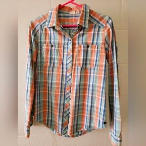 Roxy Plaid Button Up, Size S